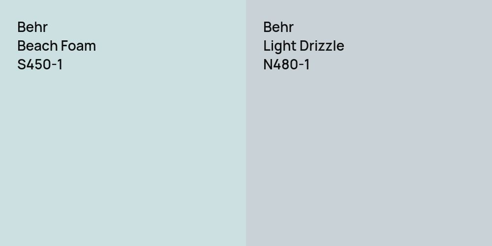 Behr Beach Foam vs. Behr Light Drizzle