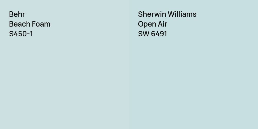 Behr Beach Foam vs. Sherwin Williams Open Air