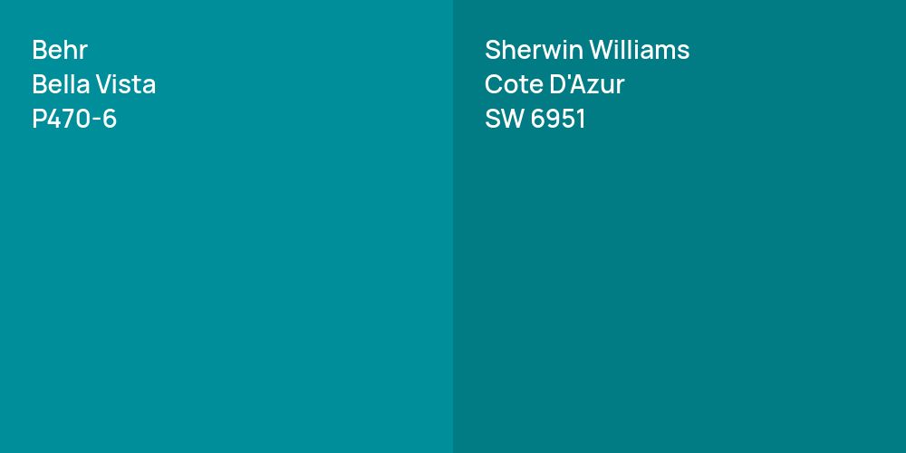 Behr Bella Vista vs. Sherwin Williams Cote D'Azur