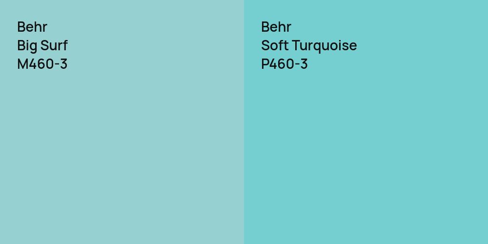 Behr Big Surf vs. Behr Soft Turquoise