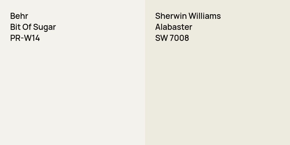 Behr Bit Of Sugar vs. Sherwin Williams Alabaster