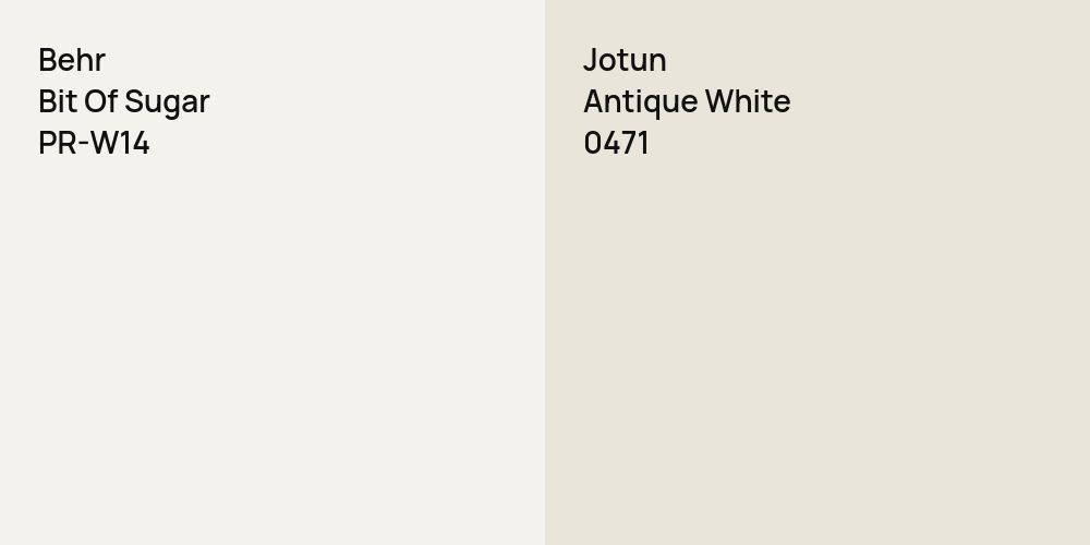 Behr Bit Of Sugar vs. Jotun Antique White