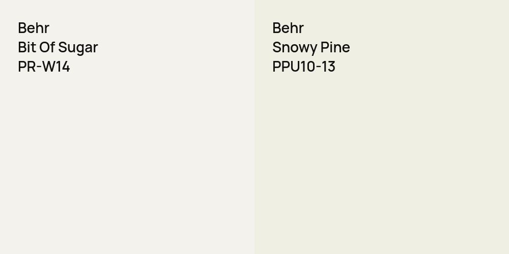 Behr Bit Of Sugar vs. Behr Snowy Pine