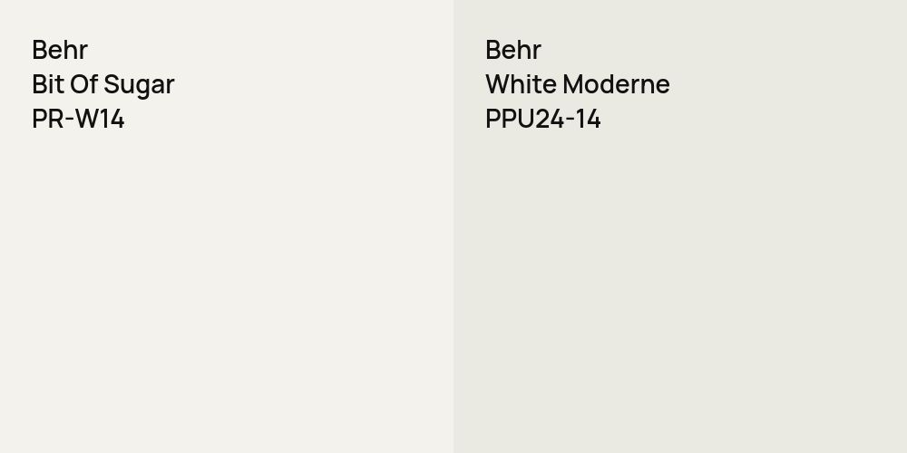 Behr Bit Of Sugar vs. Behr White Moderne