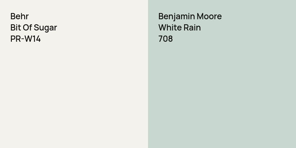 Behr Bit Of Sugar vs. Benjamin Moore White Rain