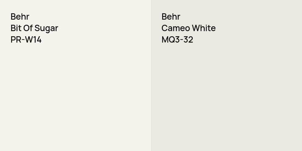 Behr Bit Of Sugar vs. Behr Cameo White