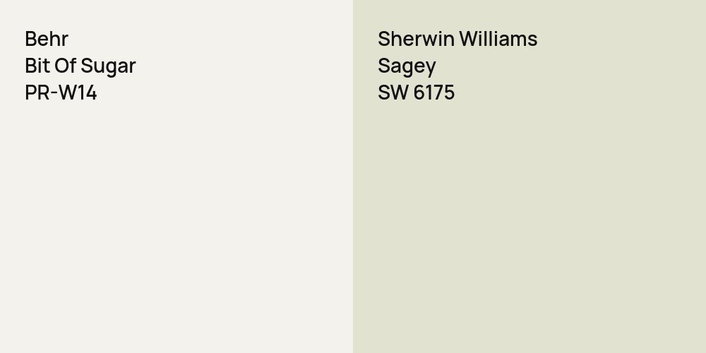 Behr Bit Of Sugar vs. Sherwin Williams Sagey