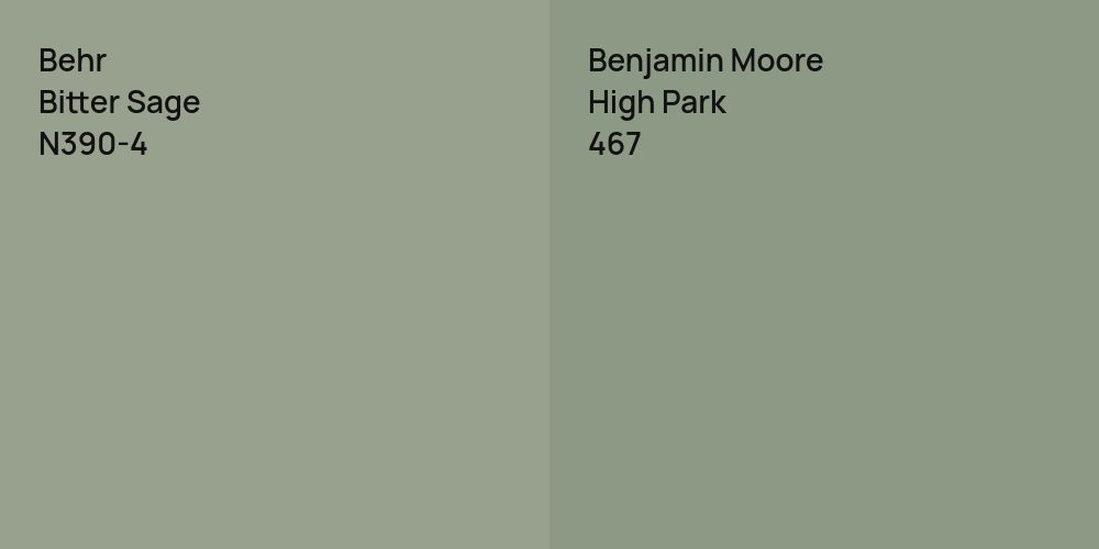 Behr Bitter Sage vs. Benjamin Moore High Park