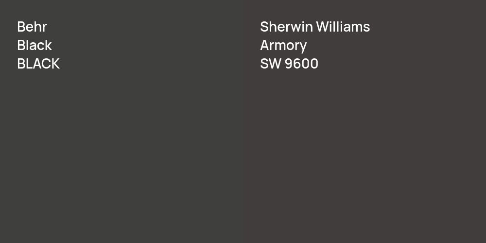 Behr Black vs. Sherwin Williams Armory