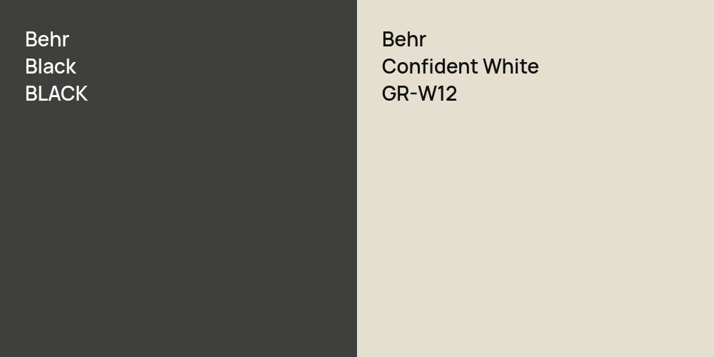 Behr Black vs. Behr Confident White