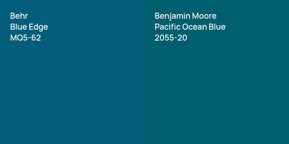 Behr Blue Edge vs. Benjamin Moore Pacific Ocean Blue