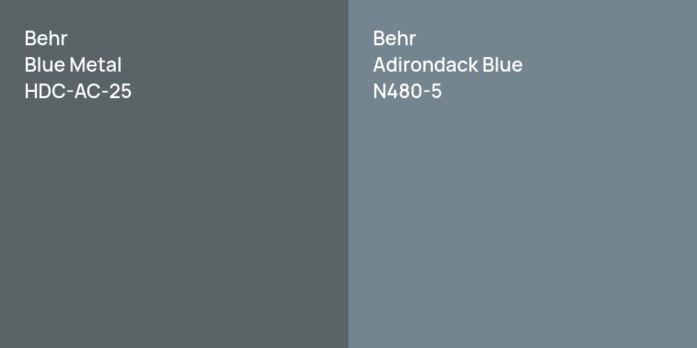 Behr Blue Metal vs. Behr Adirondack Blue