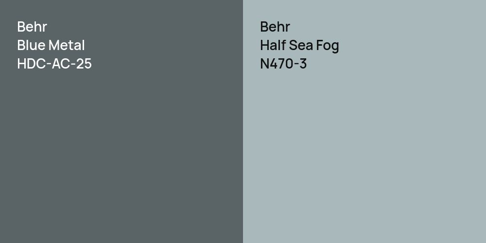 Behr Blue Metal vs. Behr Half Sea Fog