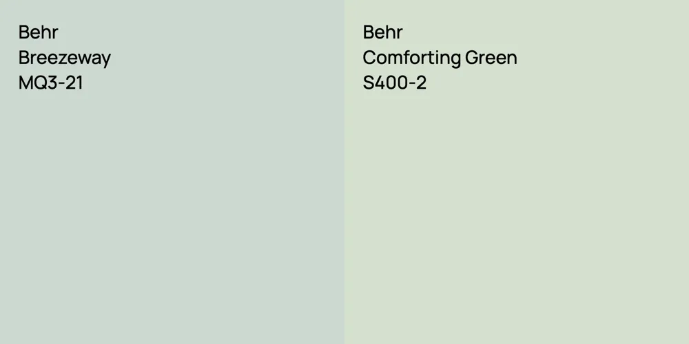 Behr Breezeway vs. Behr Comforting Green