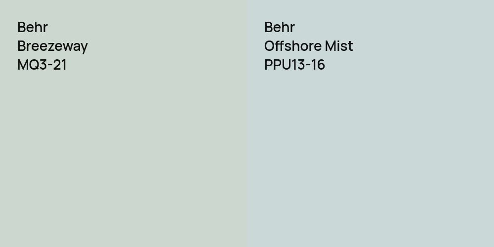 Behr Breezeway vs. Behr Offshore Mist