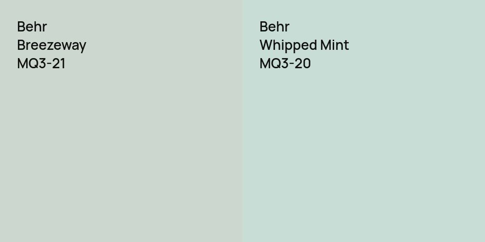 Behr Breezeway vs. Behr Whipped Mint