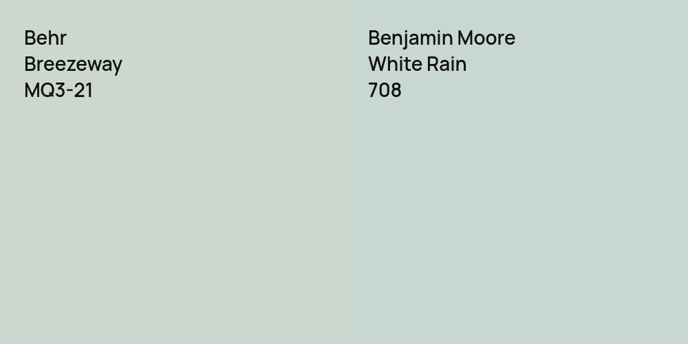 Behr Breezeway vs. Benjamin Moore White Rain