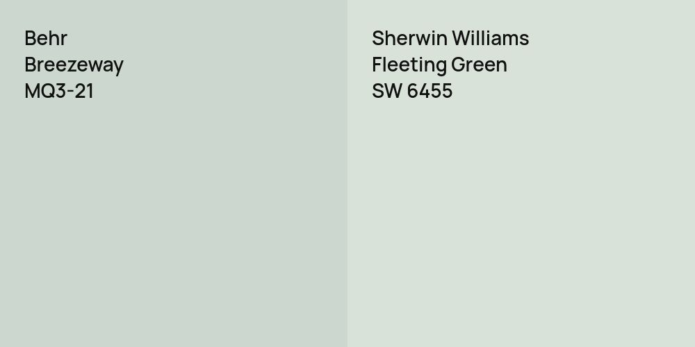 Behr Breezeway vs. Sherwin Williams Fleeting Green