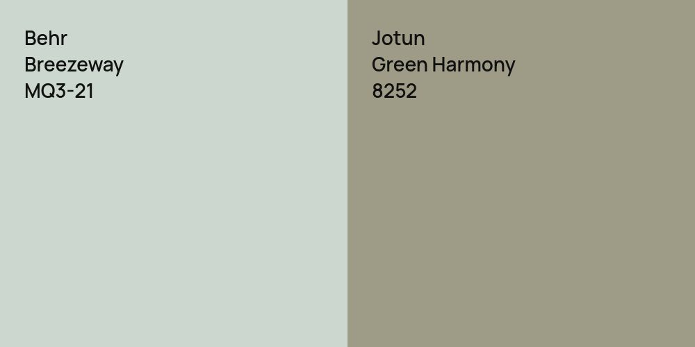 Behr Breezeway vs. Jotun Green Harmony