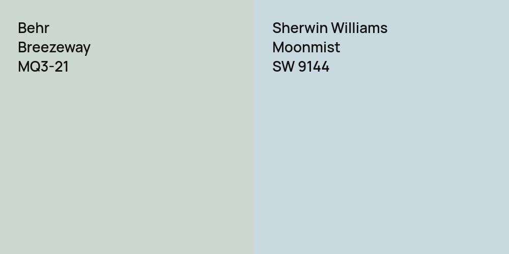 Behr Breezeway vs. Sherwin Williams Moonmist