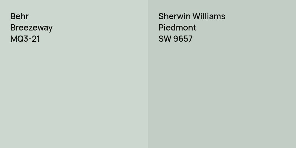 Behr Breezeway vs. Sherwin Williams Piedmont