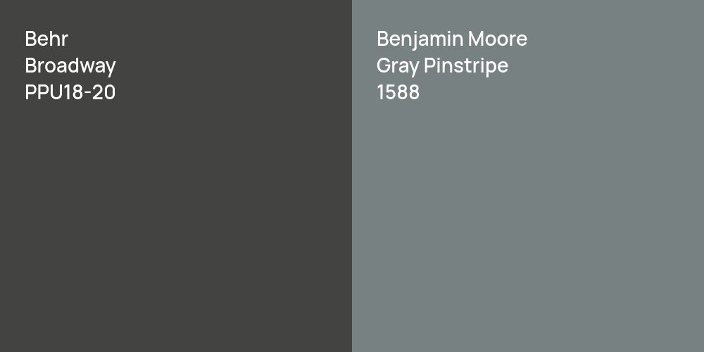 Behr Broadway vs. Benjamin Moore Gray Pinstripe