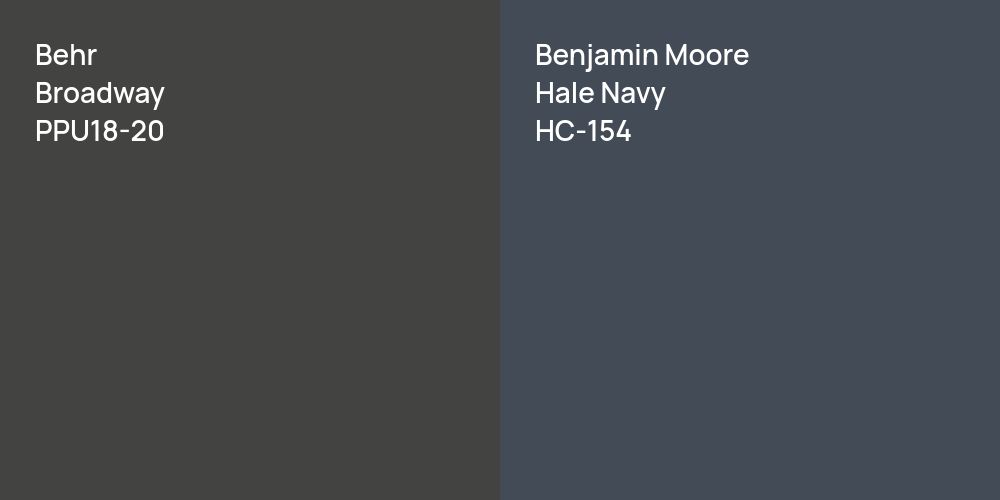 Behr Broadway vs. Benjamin Moore Hale Navy