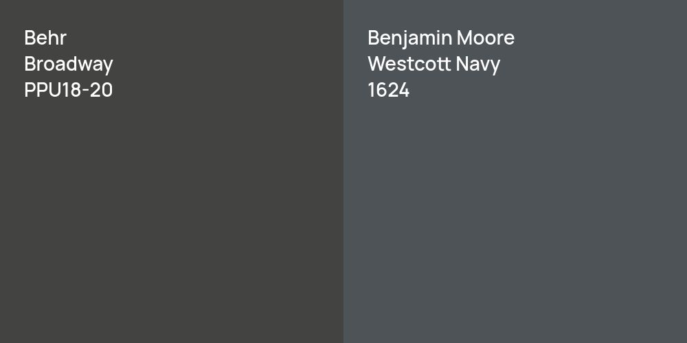 Behr Broadway vs. Benjamin Moore Westcott Navy