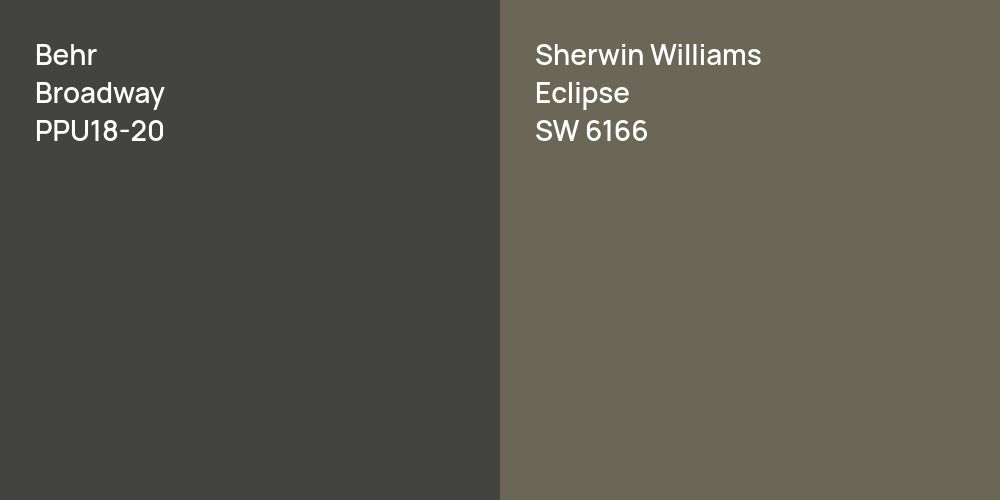 Behr Broadway vs. Sherwin Williams Eclipse