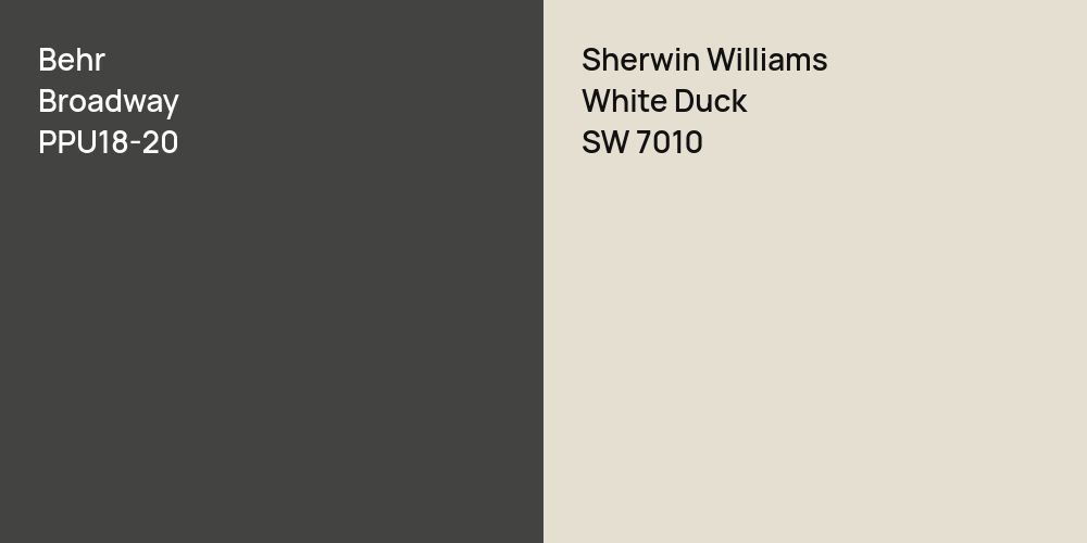 Behr Broadway vs. Sherwin Williams White Duck