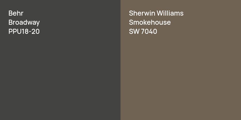 Behr Broadway vs. Sherwin Williams Smokehouse