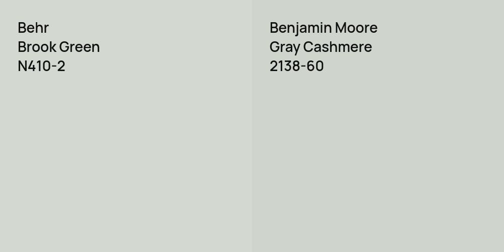 Behr Brook Green vs. Benjamin Moore Gray Cashmere