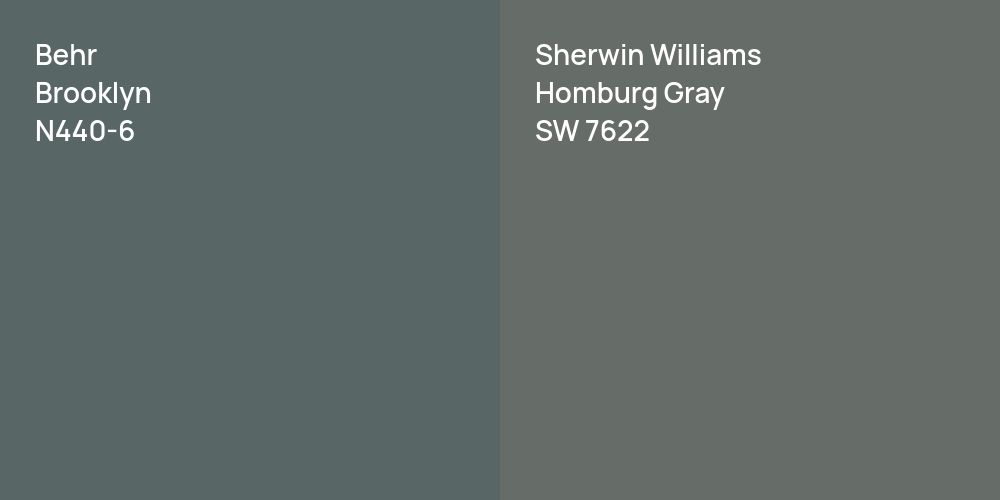 Behr Brooklyn vs. Sherwin Williams Homburg Gray