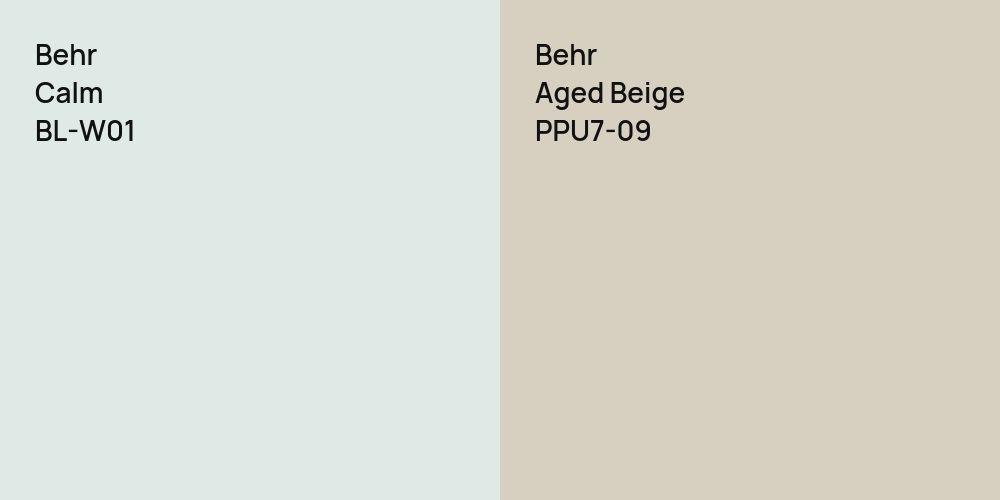 Behr Calm vs. Behr Aged Beige