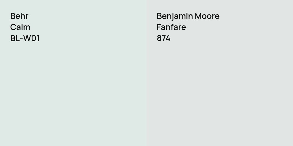 Behr Calm vs. Benjamin Moore Fanfare