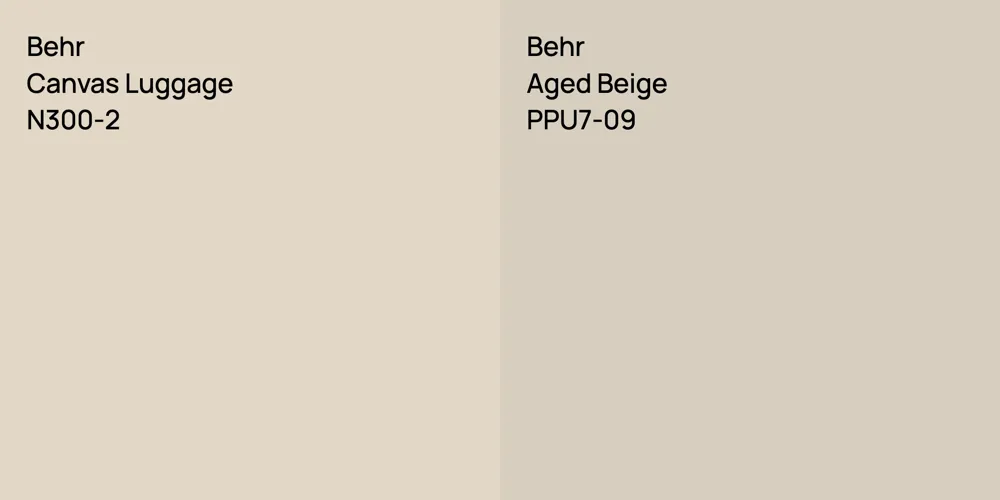 Behr Canvas Luggage vs. Behr Aged Beige