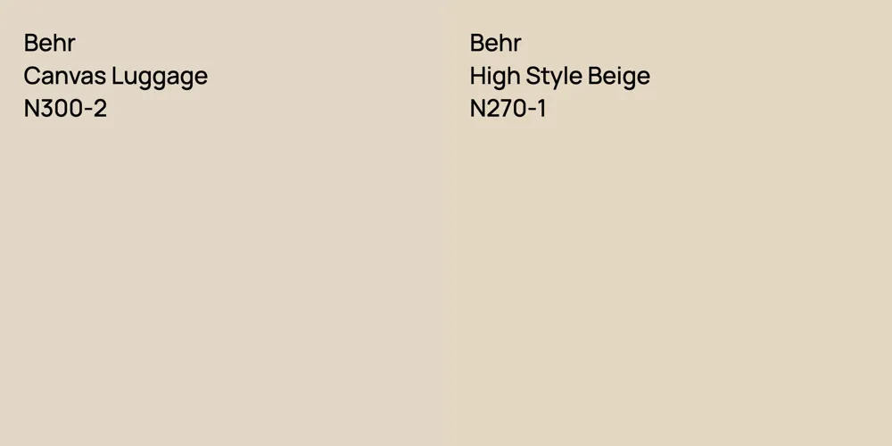 Behr Canvas Luggage vs. Behr High Style Beige