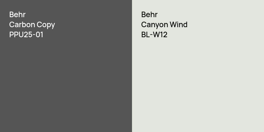 Behr Carbon Copy vs. Behr Canyon Wind