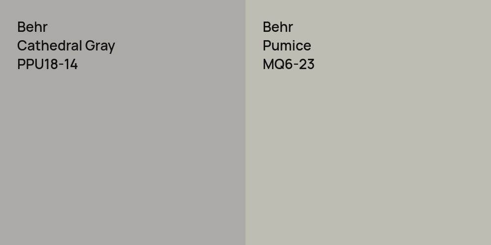 Behr Cathedral Gray vs. Behr Pumice