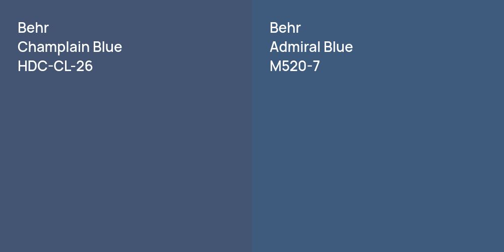 Behr Champlain Blue vs. Behr Admiral Blue