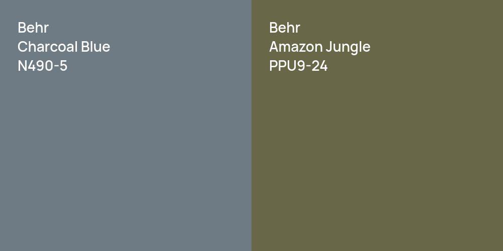 Behr Charcoal Blue vs. Behr Amazon Jungle