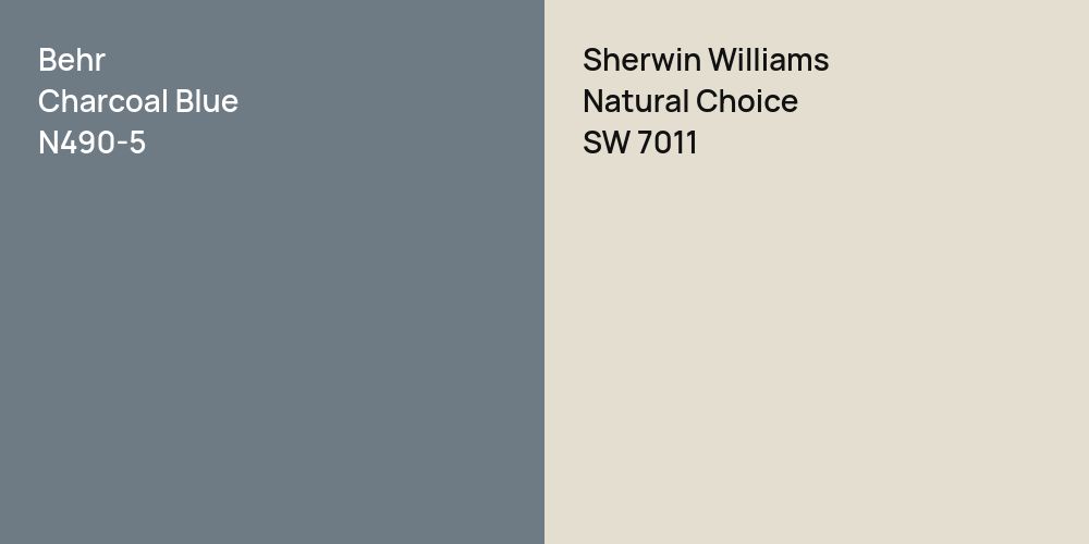 Behr Charcoal Blue vs. Sherwin Williams Natural Choice