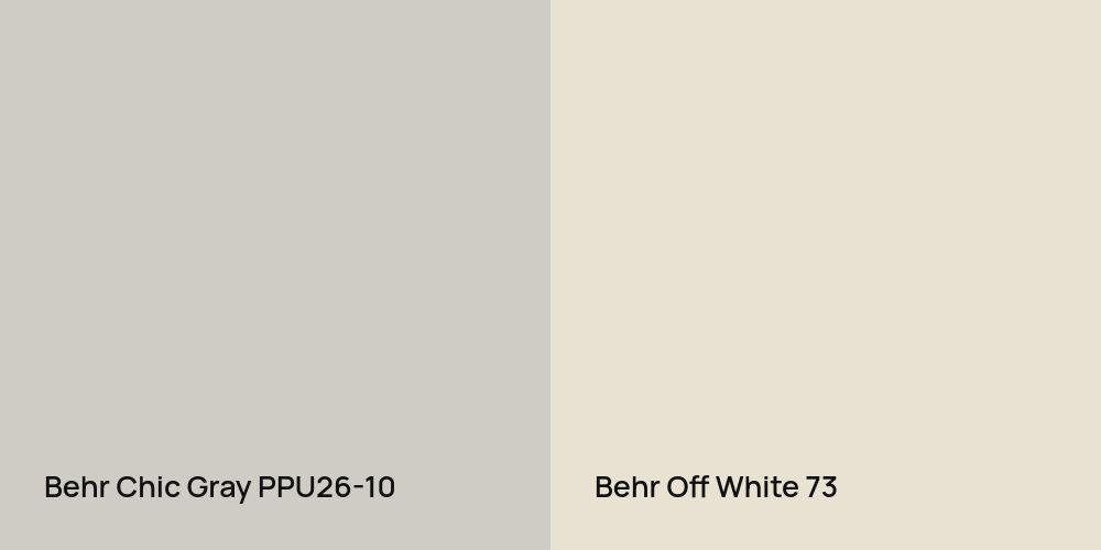 Behr Chic Gray vs. Behr Off White