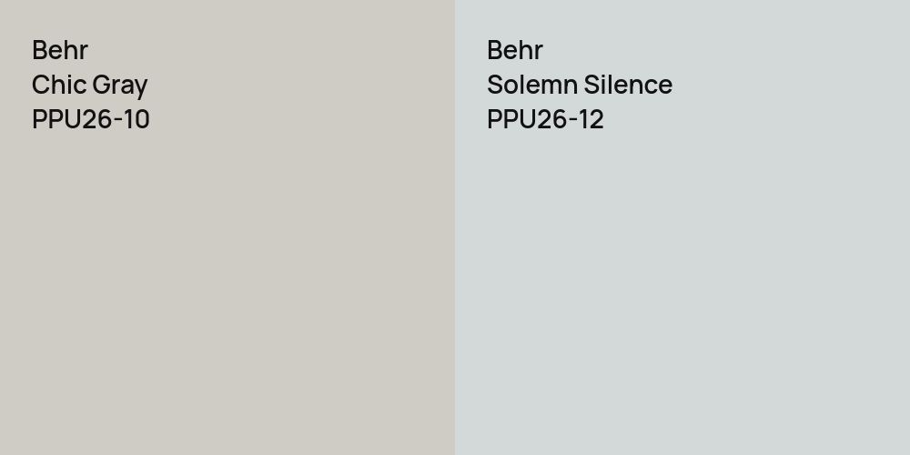 Behr Chic Gray vs. Behr Solemn Silence