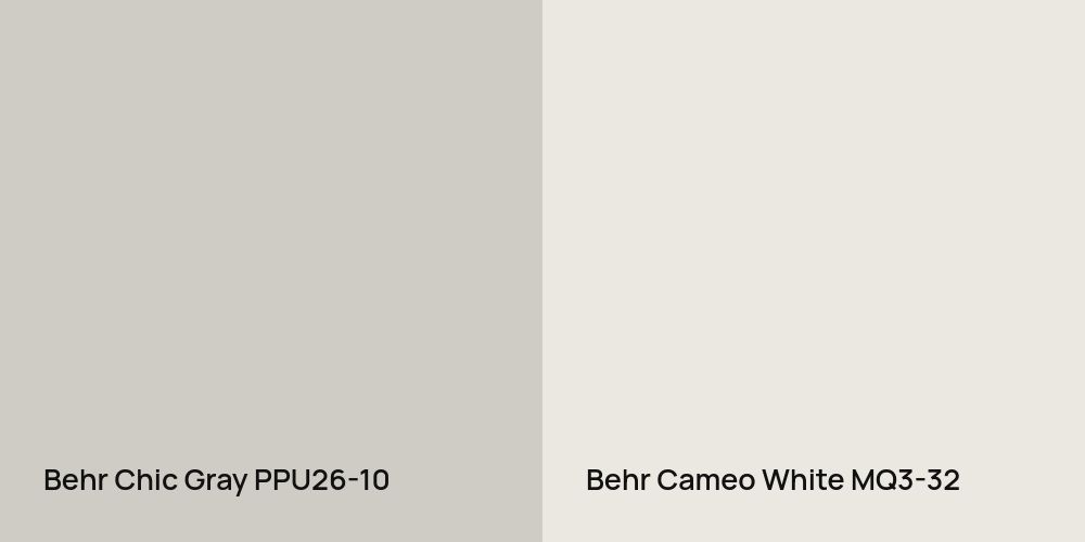 Behr Chic Gray vs. Behr Cameo White