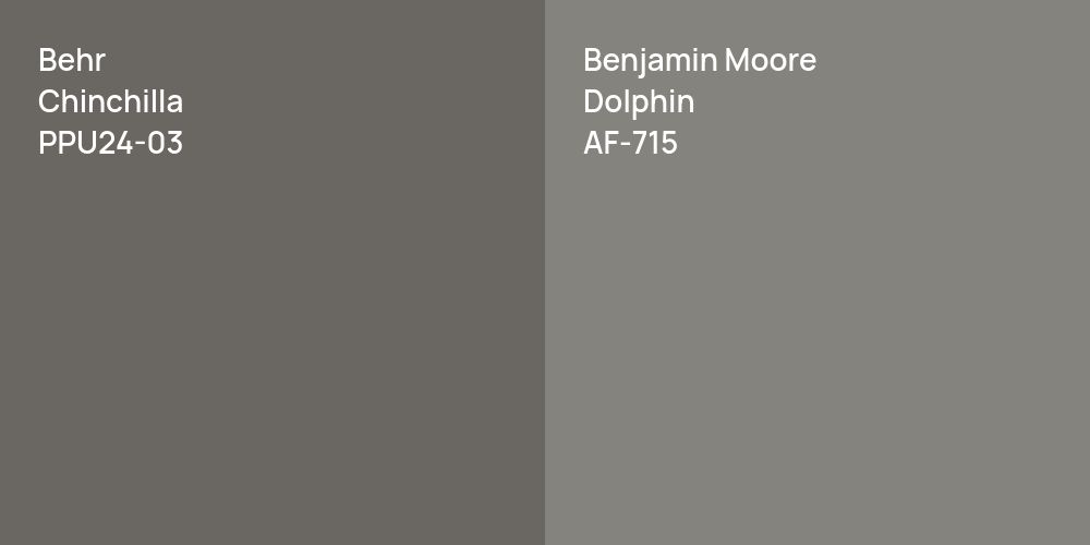 Behr Chinchilla vs. Benjamin Moore Dolphin