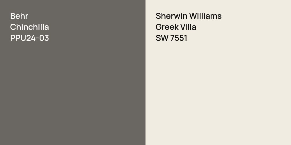 Behr Chinchilla vs. Sherwin Williams Greek Villa