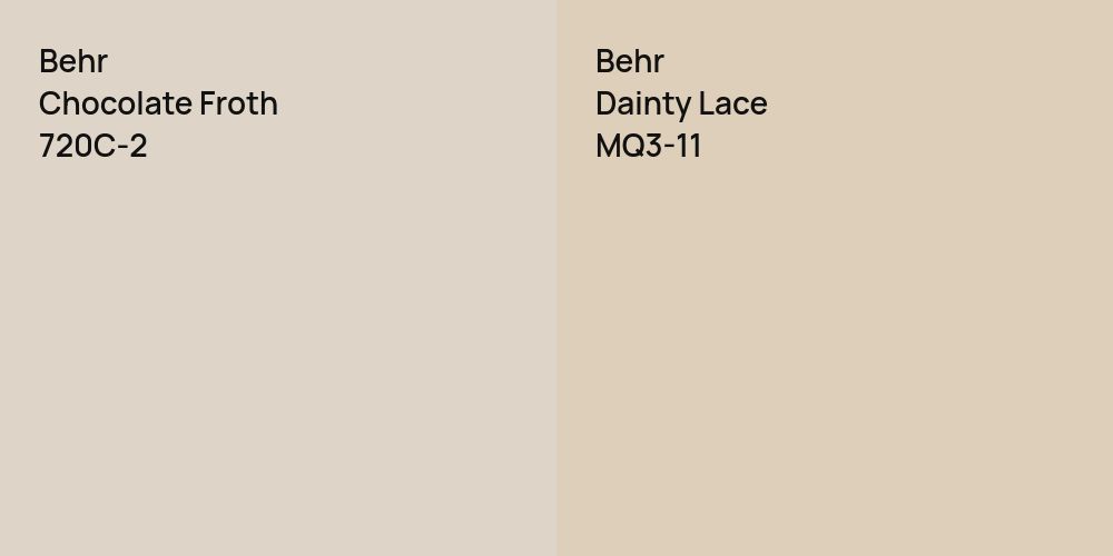 Behr Chocolate Froth vs. Behr Dainty Lace