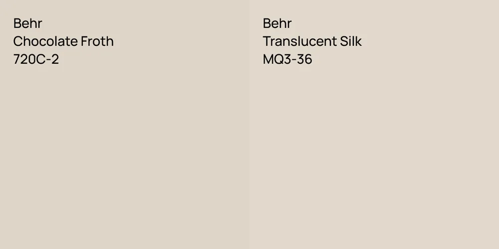 Behr Chocolate Froth vs. Behr Translucent Silk