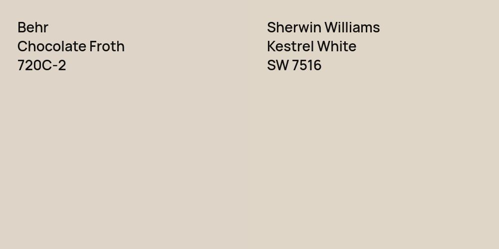 Behr Chocolate Froth vs. Sherwin Williams Kestrel White